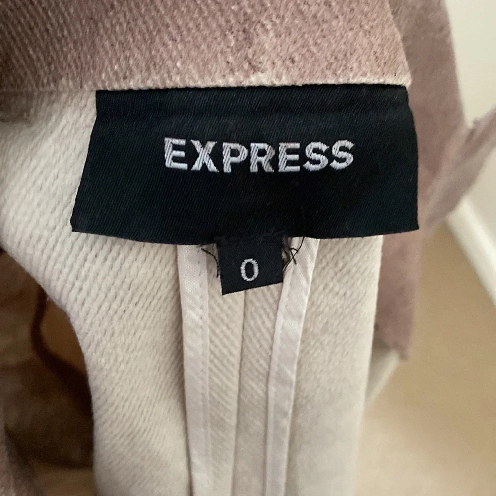 Express Painted Canvas Brown Blazer Jacket Size 0 - Picture 8 of 10